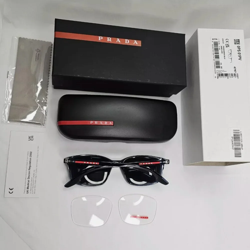 Prada Transparent Black Square Sunglasses